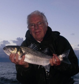 Mike Ladle with a lure caught Bass from the Dorset coast